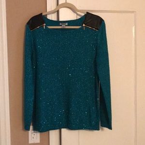 Unique sweater with leather and zippers